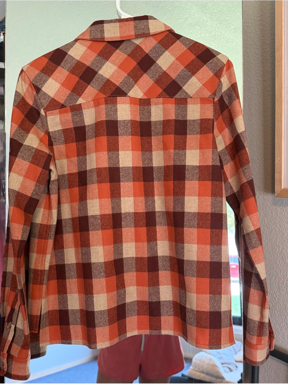 Pendleton Burgundy, Coral & Cream Plaid Button-Down Shirt - Picture 3 of 3